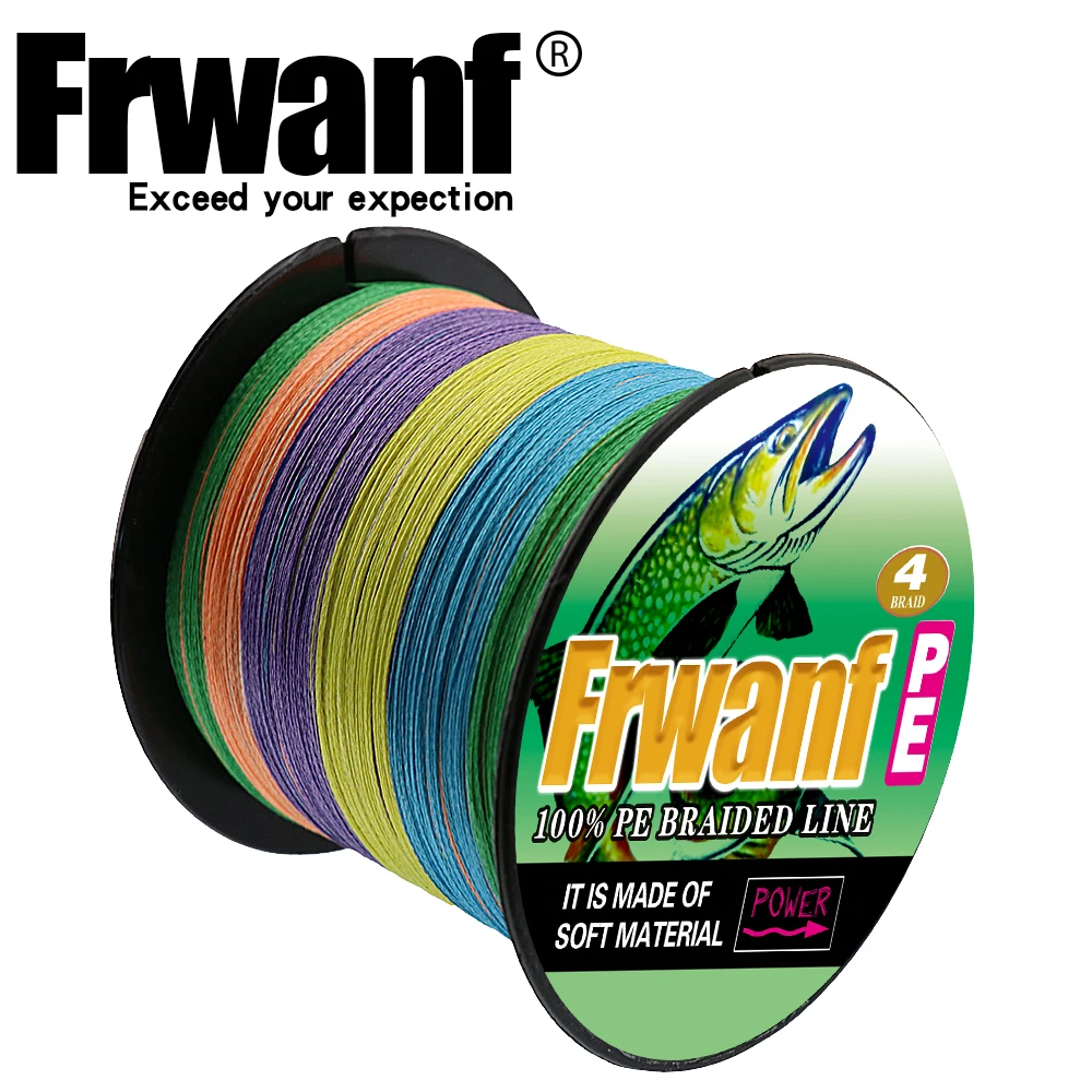 Frwanf плетеная леска с 4 нитями много волоконная рыболовная из ПЭ 1000 м нити PE тканый