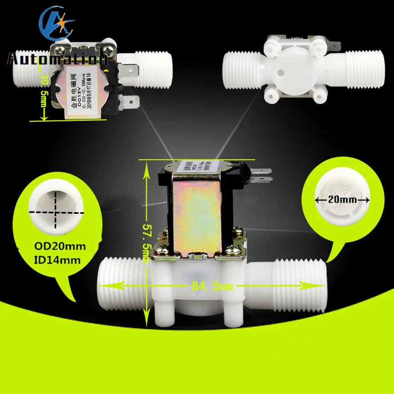 Пластиковый электромагнитный клапан нормально закрытый переключатель подачи