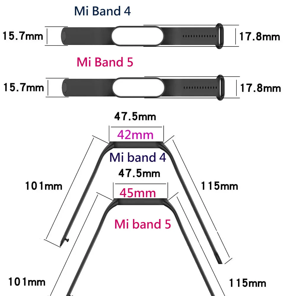 Strap for Mi Band 7 6 5 4 3 Bracelet Xiaomi Mi Band 5 4 Strap Silicone Sport Watchband for Wristband 7 6 3 Replacement Wristband