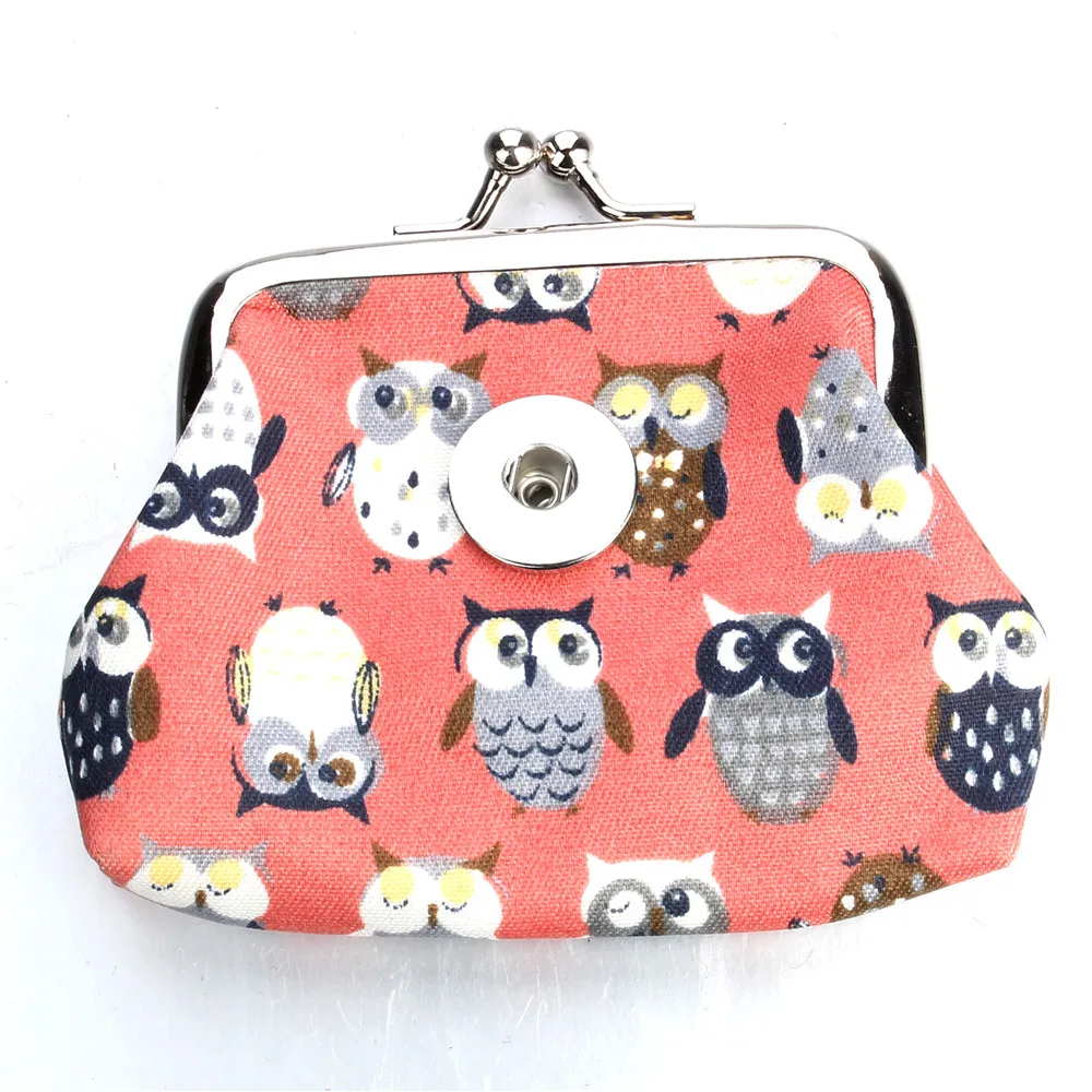 Модная сумка 18 мм на кнопках ювелирные изделия Сова кошельки для монет маленькие