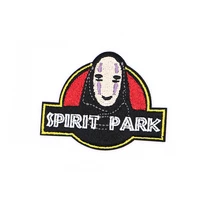 2pcs cartoon spirited away embroidery patch iron on patches for clothes diy accessory bag hat applique no face man stickers s58