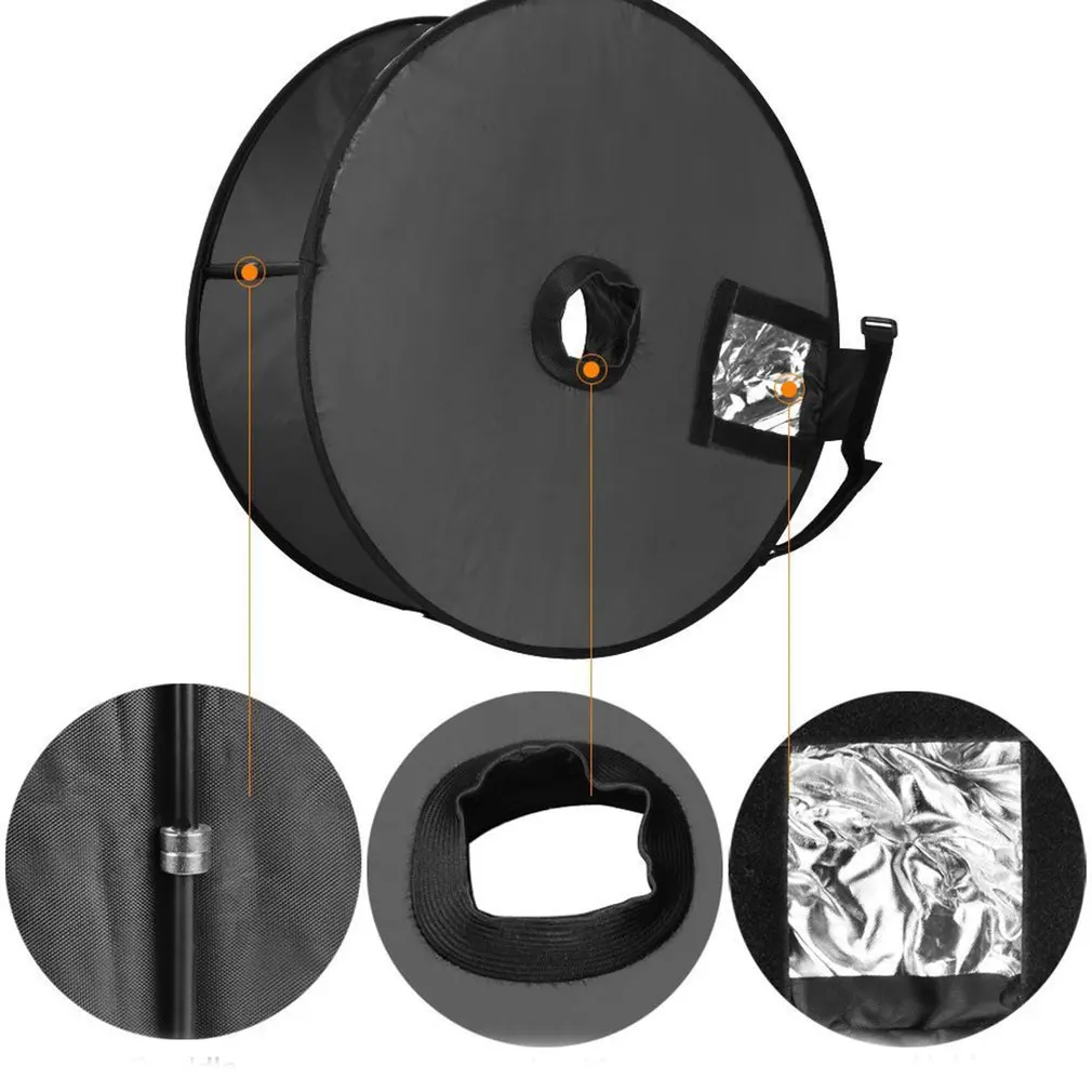45 см 18 &quotлегко складываемое кольцо Speedlite Flash Softbox Diffuser Reflector для Canon Nikon Godox Macro Shoot