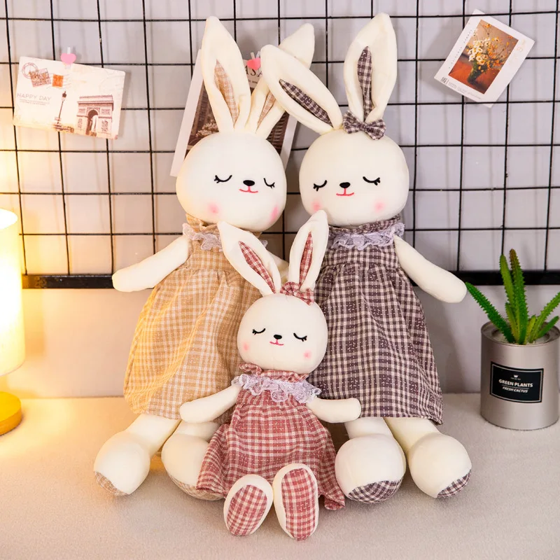 

50/70/100cm Lovely Rabbits Plush Toys Stuffed Cute Bunny with Skirt Doll Soft Animals Pillow Gift For Kids Girlfriend Birthday