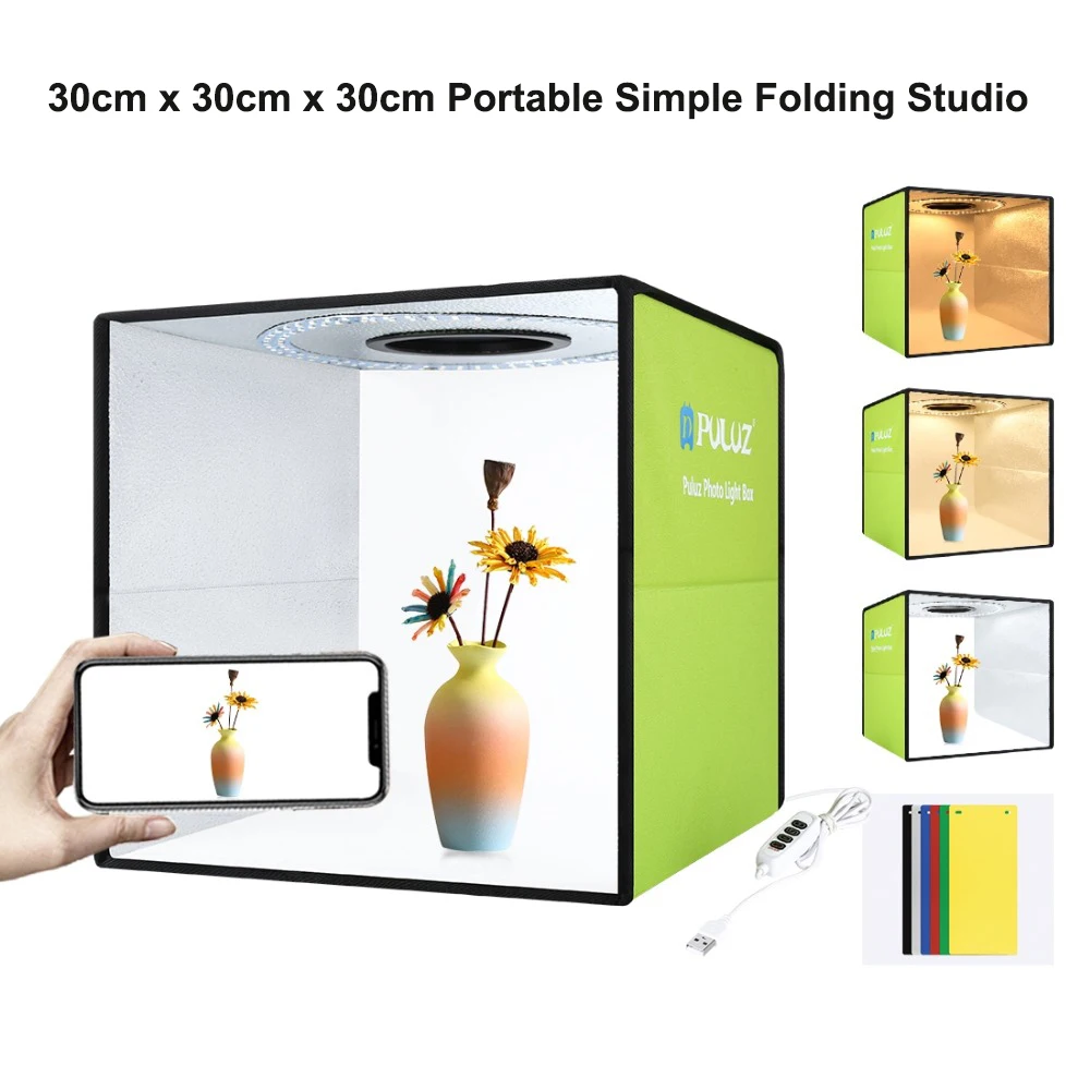 Световой короб с кольцом для увеличения яркости портативный фотобокс