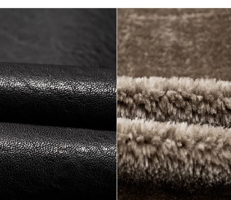 Мужская куртка из искусственной кожи с меховым воротником зимнее Мужское пальто