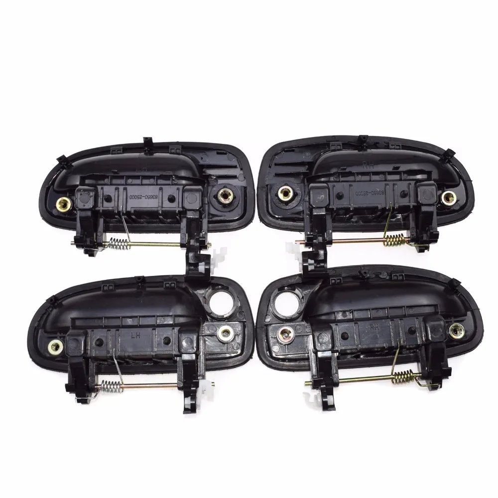 ISANCE 4 шт. черная ручка для наружной двери FL FR RL RR 82650 25000 82660 Hyundai Accent 2000 2001 2002 2003 2004 2005
