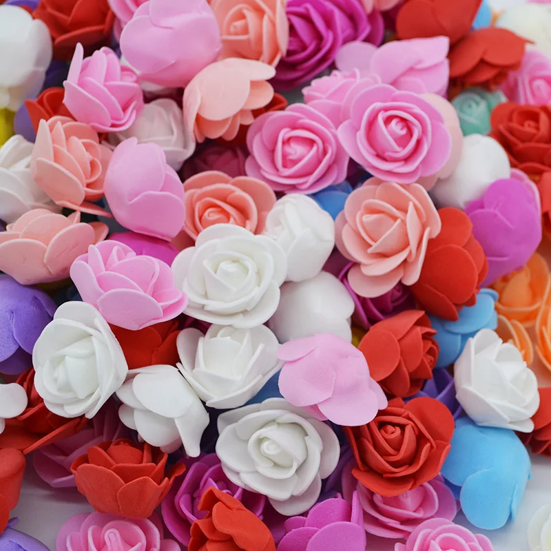

50-200pcs 3cm PE Foam Rose Artificial Flowers Wedding Party Accessories DIY Craft Home Decor Handmade Flower Head Wreath Supplie