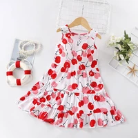 zi ning 2021 new girls dress pure cotton comfortable summer floral sleeveless for 3 11y children