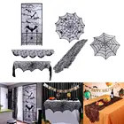 Реквизит для декора на Хэллоуин, Черная кружевная ткань, камин, летучие мыши, мантия, шарф, фокус или подарки, баннер для косплея