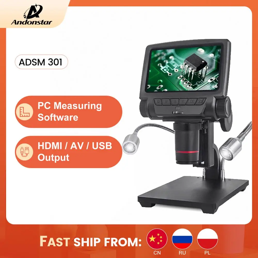 Цифровой микроскоп Andonstar ADSM301 HDMI/AV цифровой с дальним расстоянием действия USB для