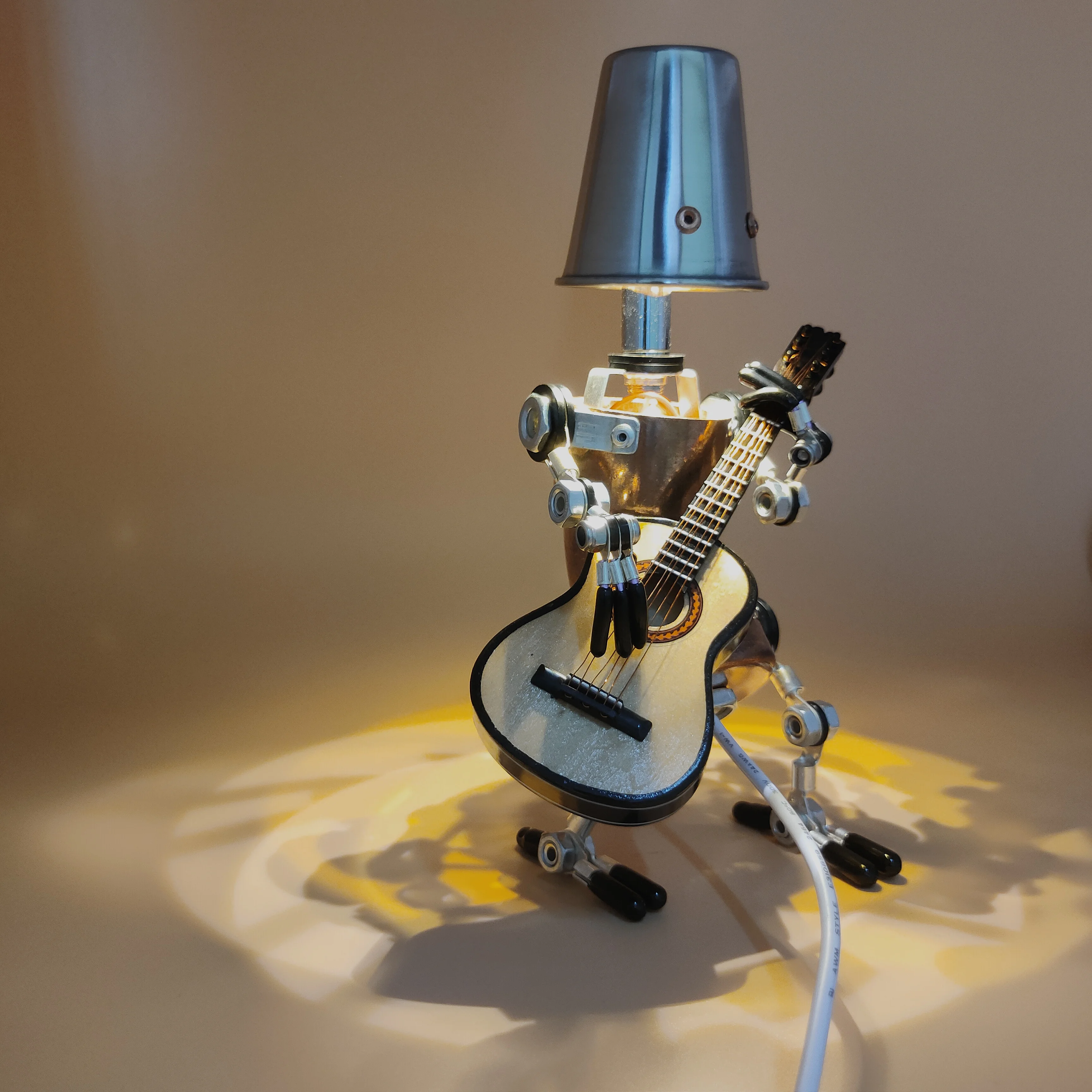 Regalo de Navidad, regalo de cumplea&ntilde;os, adorno de dormitorio, adorno de estudio, oficina, guitarra mec&aacute;nica punk-4
