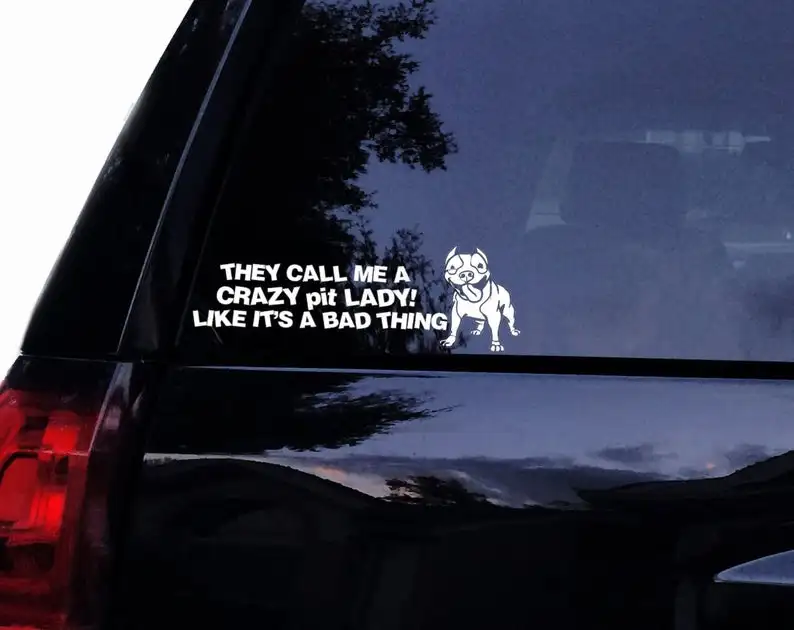 Черно-белая виниловая наклейка Питбуль Собака терьер любимый стикер аксессуары