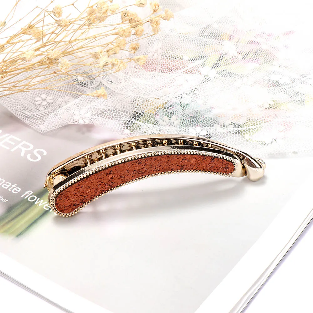 Женские кристаллы стразы банан заколка для волос аксессуары волос|Шпильки и