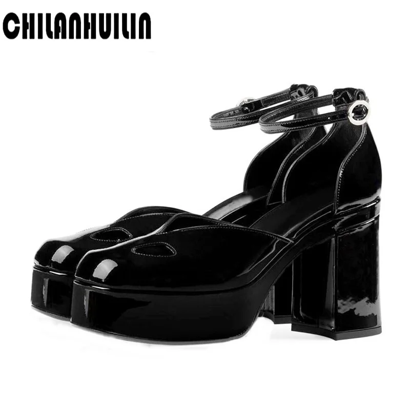 Туфли лодочки женские на очень высоком каблуке сандалии платформе с пряжкой