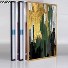 Фоторамка с золотой картиной маслом на холсте ручной работы, настенный плакат, современные абстрактные принты для декора гостиной