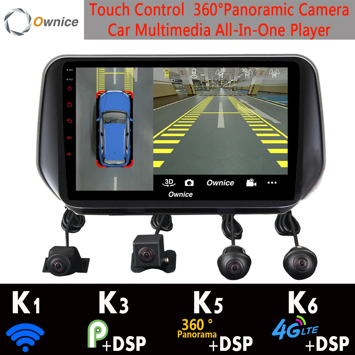 1 din 360 ° камера Android 9,0 4+ 64G gps радио CarPlay DSP SPDIF Автомобильный мультимедийный плеер для hyundai Santa FE SantaFE XL