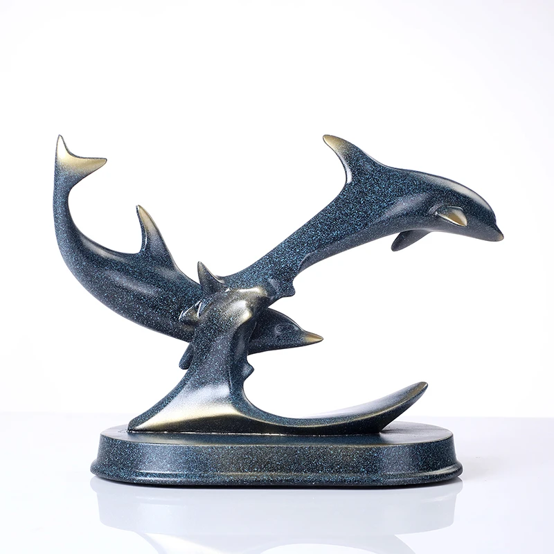 Couple Dolphin Miniature Resin Lovers Figurine Marine Craft Home Decor Ornament Wedding Gift Valentine's Day Souvenir | Дом и сад