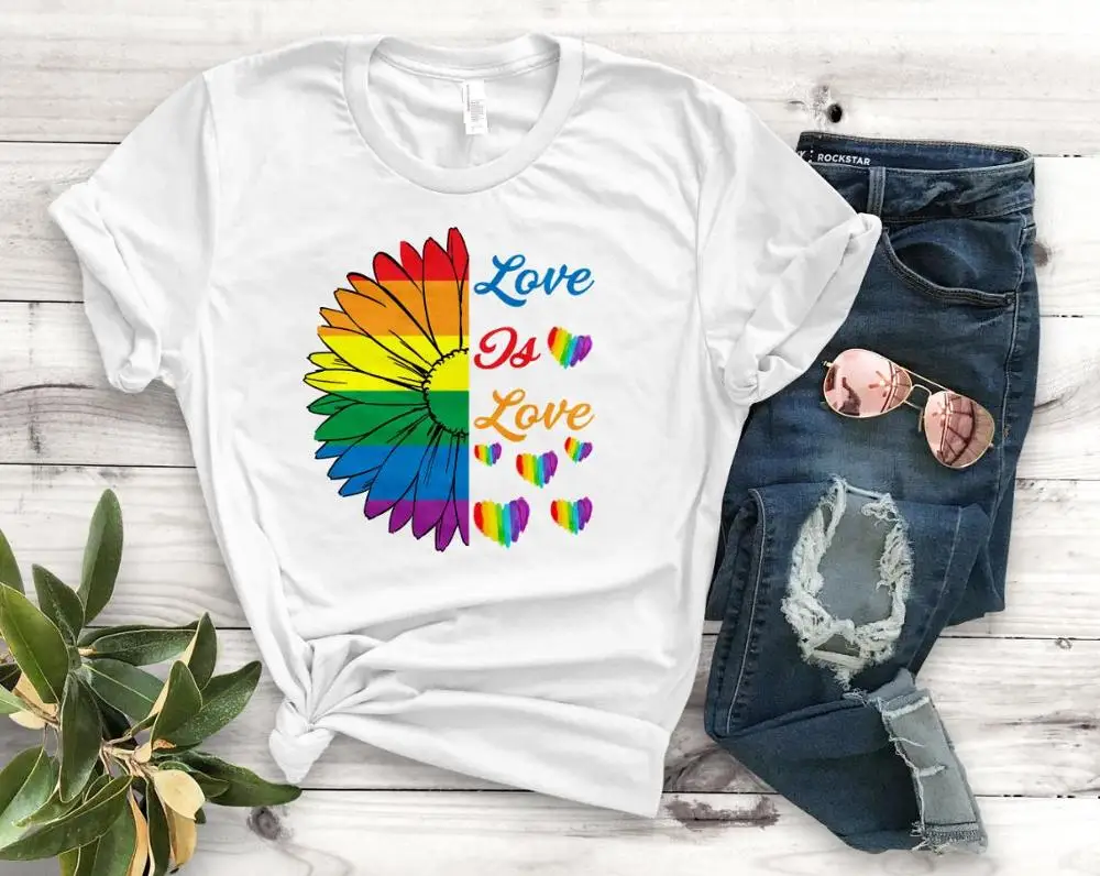 

Lgbt Love is Love Sunflower Print Women tshirt Cotton Casual Funny t shirt Gift For Lady Yong Girl Top Tee PM-101