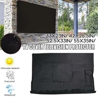 waterproof outdoor tv cover dustproof screen cover 32 to 70 inch durable oxford black remote control television case pocket dust