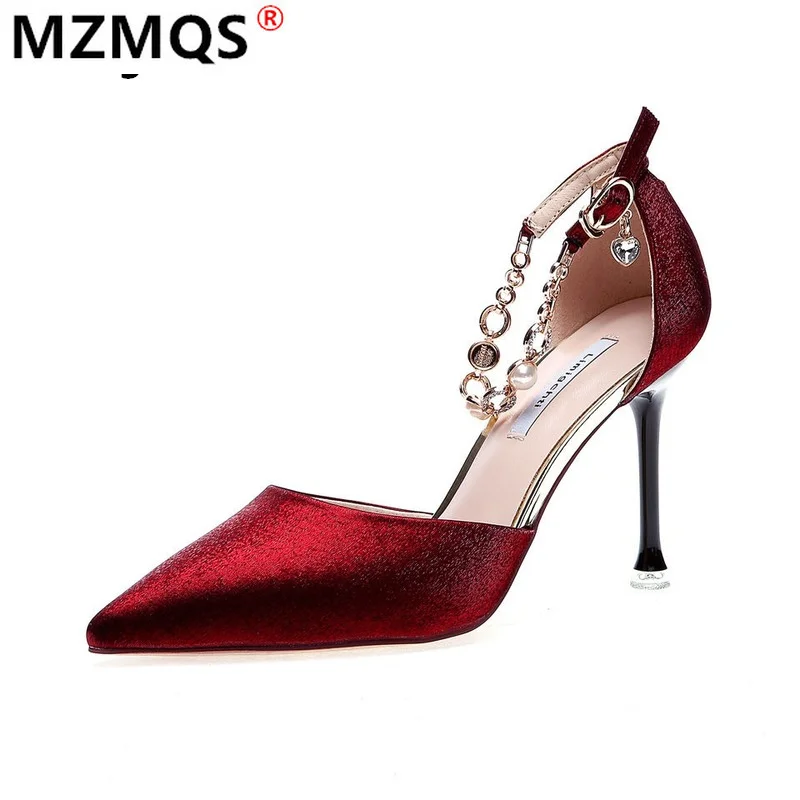 

2021 Fashion Women's Shoes Outdoor Sexy Banquet High Heels Spring Dress High Heels Female New Pointed Rhinestone Women's Shoes