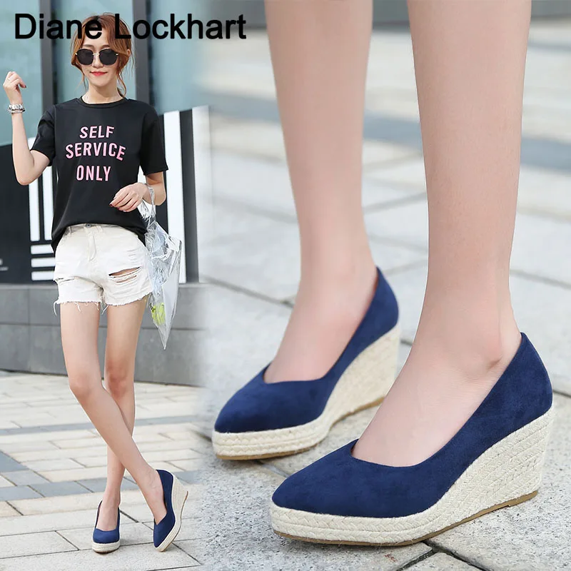 

Женские туфли на танкетке; Женские туфли-лодочки на платформе; Сезон весна-осень; Женская повседневная обувь на высоком каблуке; Zapatos De Mujer; Б...