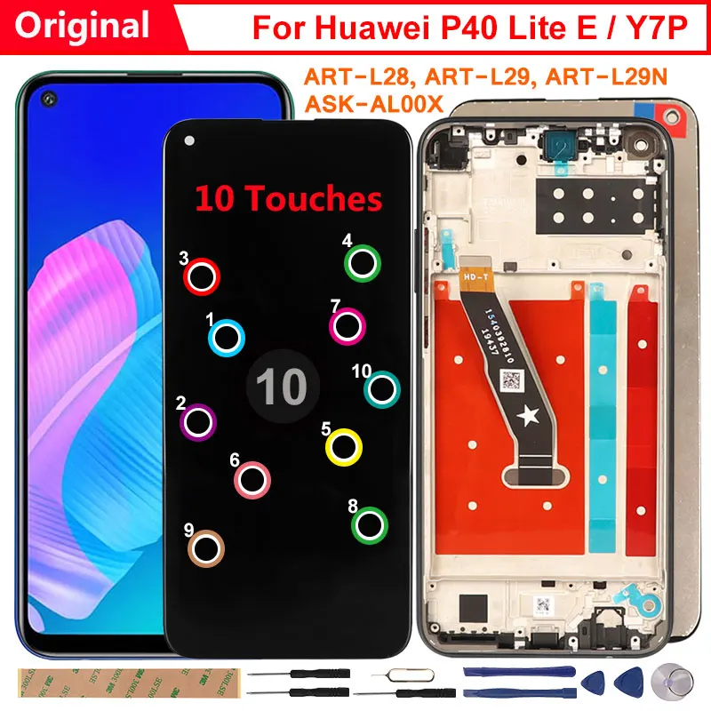 Pantalla LCD Original para Huawei P40 Lite E Y7P, recambio de pantalla de 6,39 pulgadas para Huawei P40 Lite E ART-L28 L29 L29N, 10 toques-0