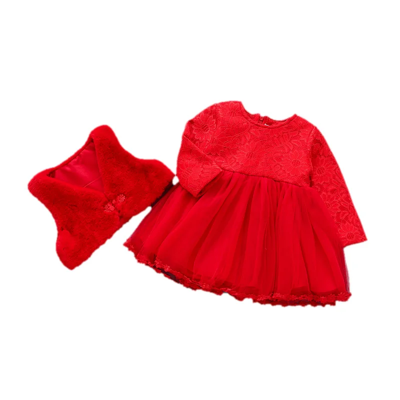 Новое Осеннее однотонное платье для маленьких девочек, vestido infantil зимнее бархатное цельнокроеное платье принцессы с длинными рукавами для детей от 0 до 3 лет, подарок