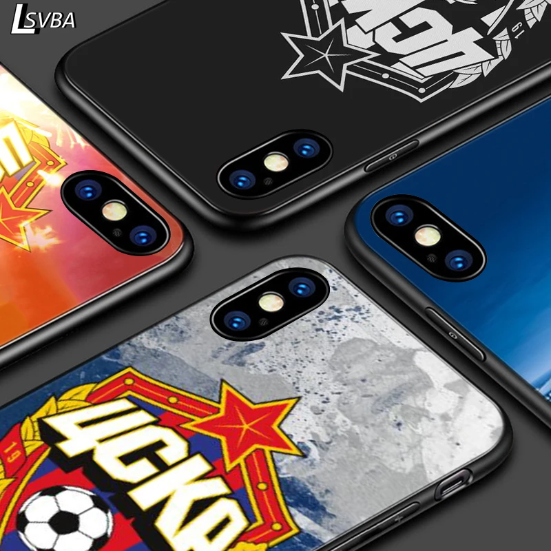 

For iPhone 12 11 Pro Max mini Bright Black Case HOT Russia PFC CSKA for iPhone Max XR X 8 7 6 Plus 5S SE Phone Case