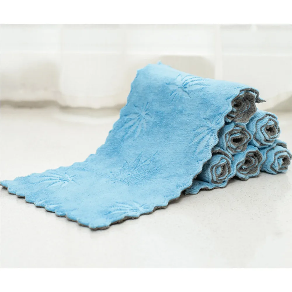 10 шт. впитывающее полотенце из микрофибры тряпка для мытья посуды кораллового