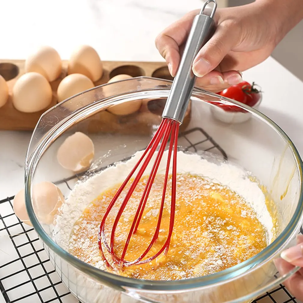 

3 шт./компл., Многофункциональный кухонный силиконовый венчик, нескользящий, легко моющийся венчик для яиц, взбиватель молока, кухонная утва...