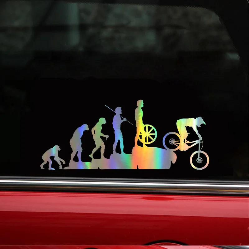 

37 * 15cm Human evolution motorcycle Sticker Car Bumper door and window sticker