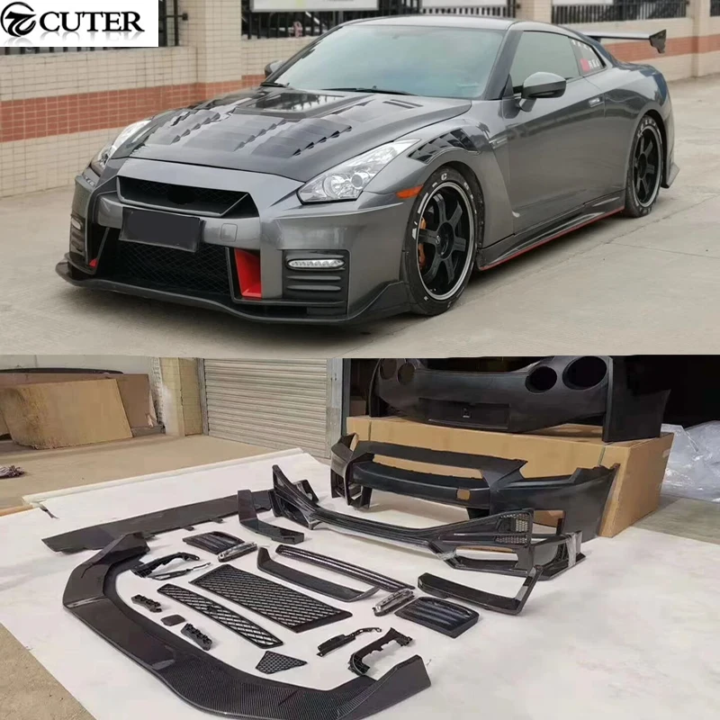 GTR GT R R35 комплект для кузова автомобиля задний бампер боковые юбки спойлер Nissan nismo