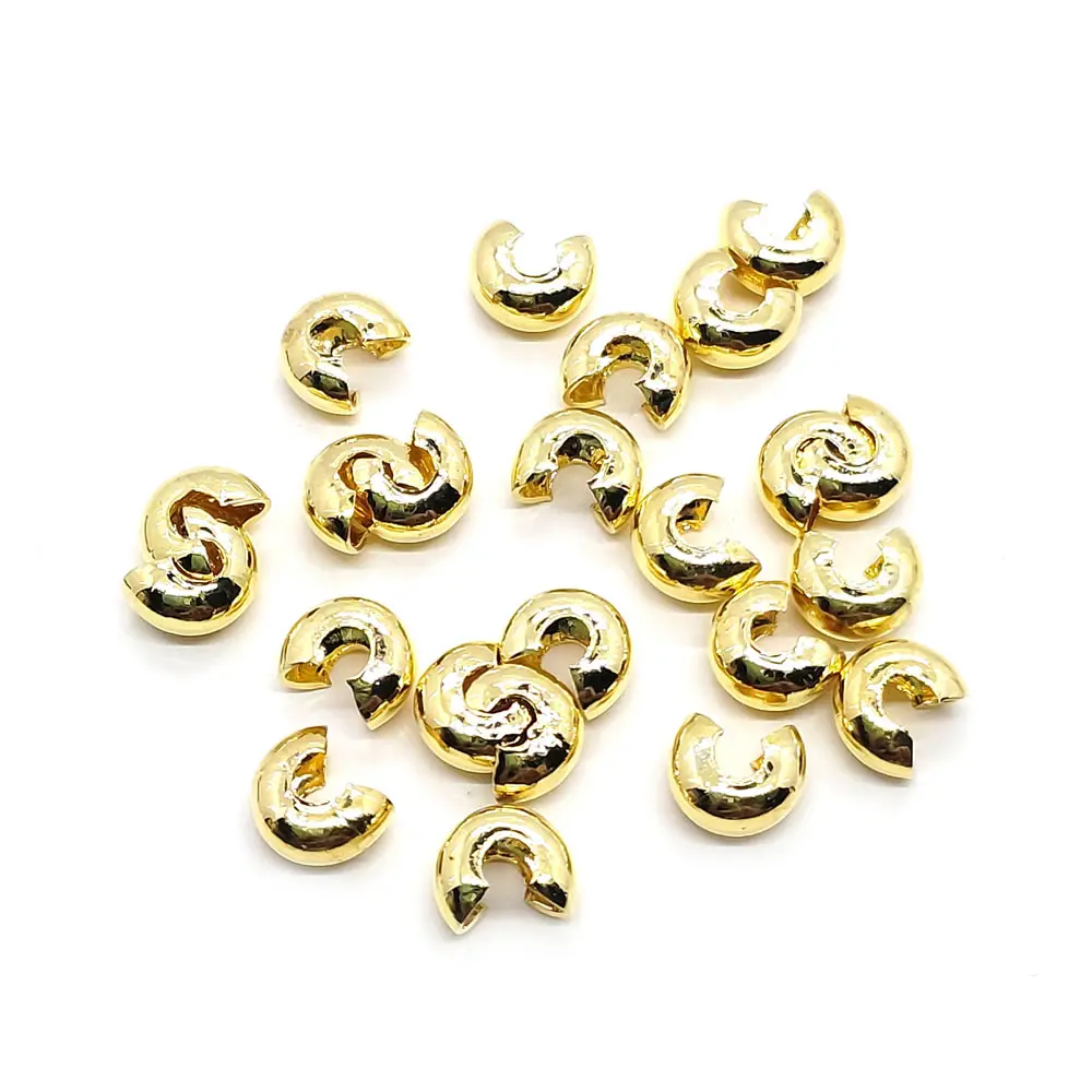 Медные Круглые Обжимные концевые бусины 100 шт./лот диаметр 3 4 5 мм с пробкой для