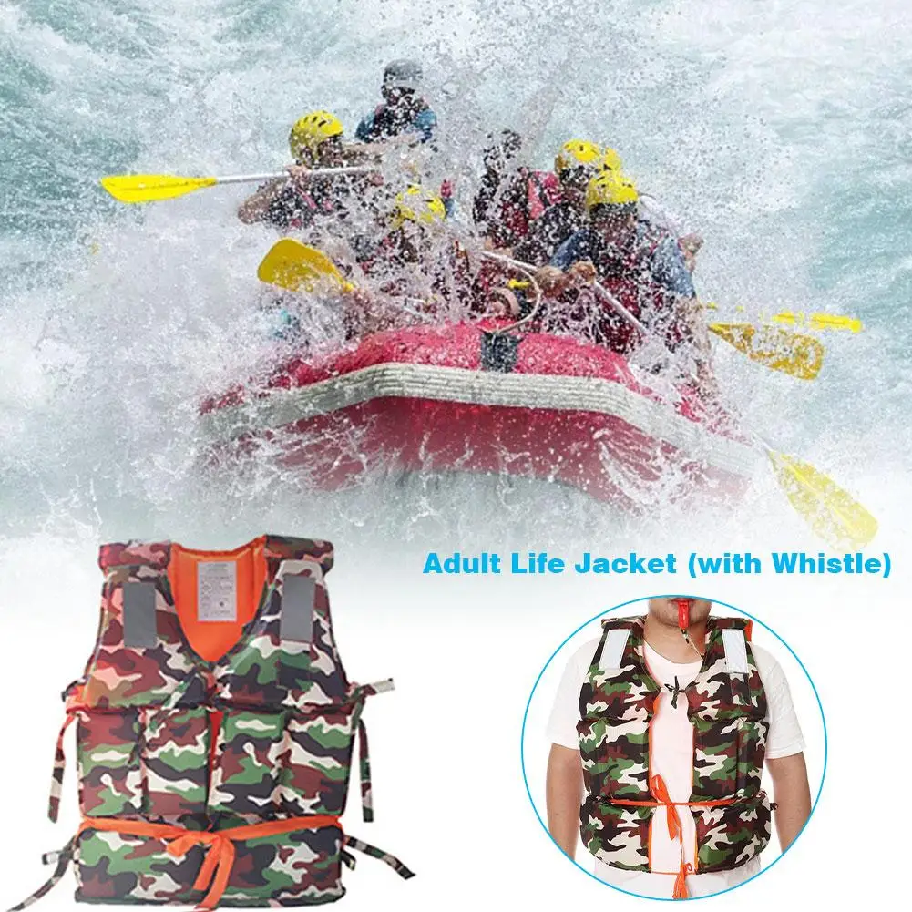 Drifting Water Sports Adult's Life Jacket Breathable Durable Survival Diving Vest with Whistle Safety Aid | Спорт и развлечения