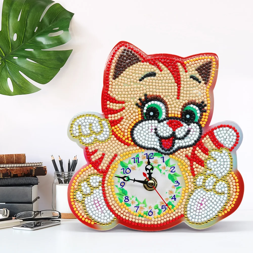Круглые алмазные часы для живописи животных милый тигр подвесное украшение