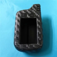 carbon fiber silicone two way car alarm lcd remote control fob cover key bag fit for tomahawk tz 9030 9020 9010 7010 tz 9030