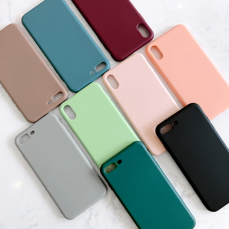 Однотонные силиконовые парные чехлы для Iphone XR X XS Max 6 6S 7 8 Plus милый мягкий простой
