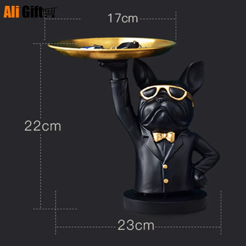 

Home Room Decor Figurine Cool Bulldog Sculpture Table Decoration Modern Multifunction Desk Storage Statue Decorative Coin Bank
