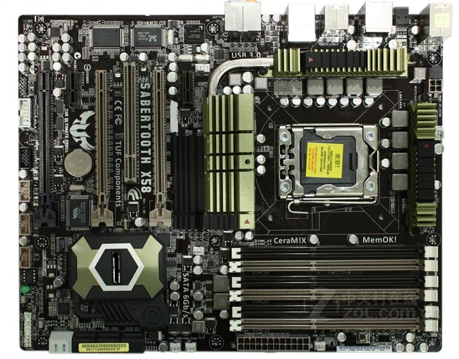 Оригинальная материнская плата SaberTooth X58 DDR3 LGA 1366 USB2.0 USB3.0 платы 32 Гб десктопная |