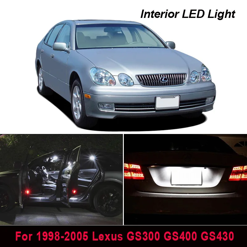 16 шт. белые внутренние светодиодные лампы посылка комплект для 1998-2005 Lexus GS300 GS400 GS430
