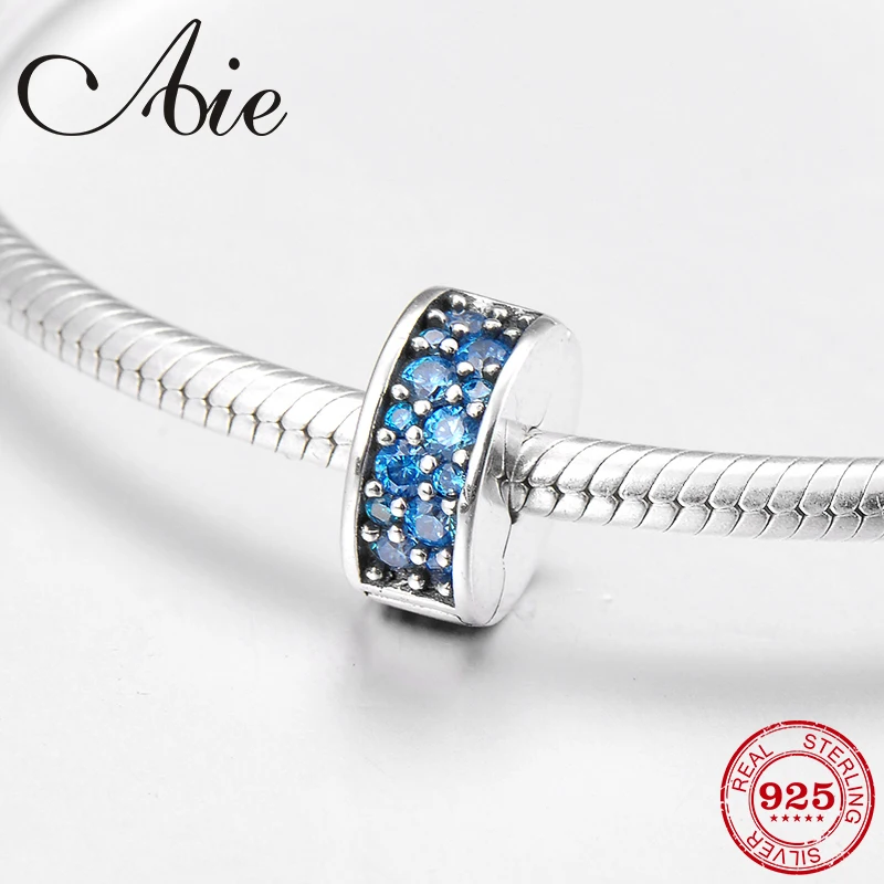 Квадратные синие фианиты 100% Аутентичные зеркальные серебряные мелкие зажимы