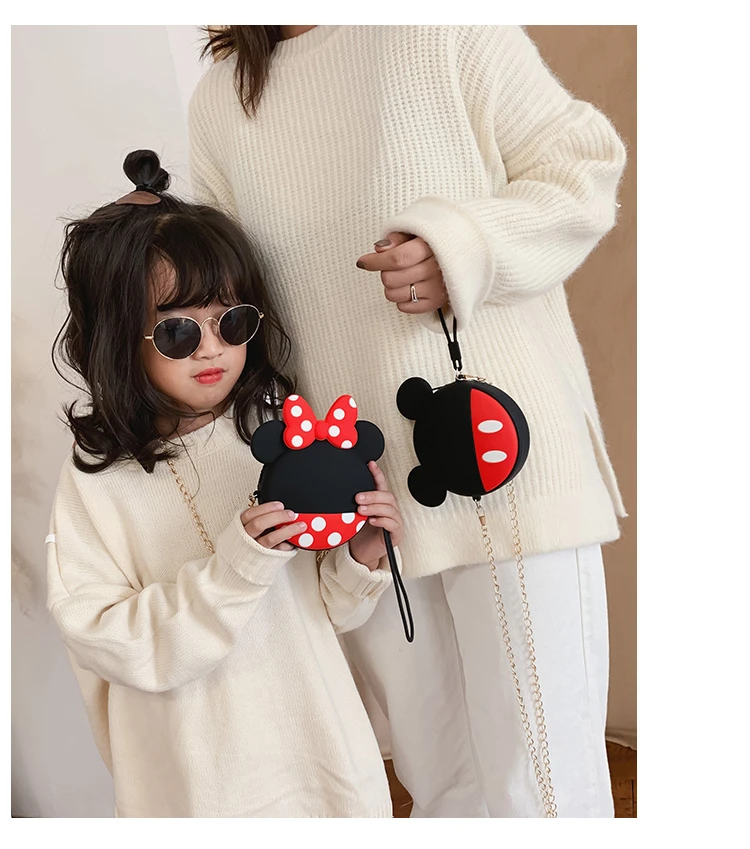 Женская сумка Минни Микки Маус Модный Круглый кошелек для мелочи кредитница