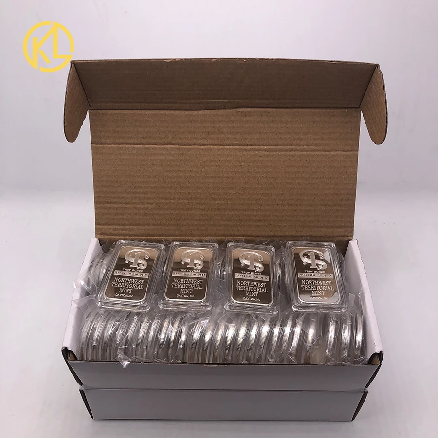 50 шт./100 шт. 1 Трой унция 999 тонкая с серебряным покрытием металлический стержень