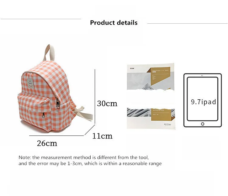 Популярный Стиль 2019 женский рюкзак в клетку Женский Повседневный холщовый