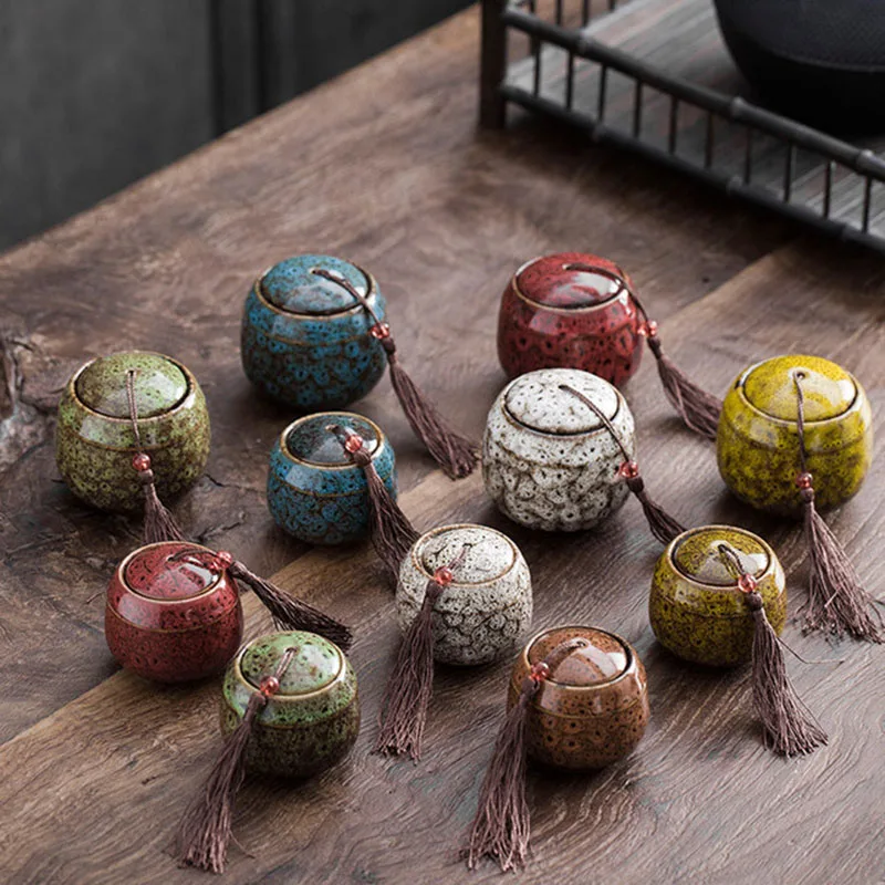 Керамическая банка для чая дорожная портативная маленькая запечатанная