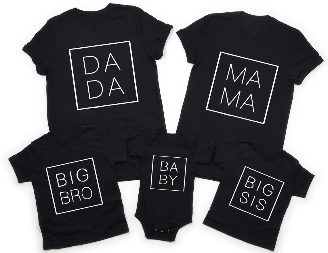 Camisetas familiares a juego para mamá, papá, hermanos, hermana, bebé, niños, regalo de anuncio de embarazo