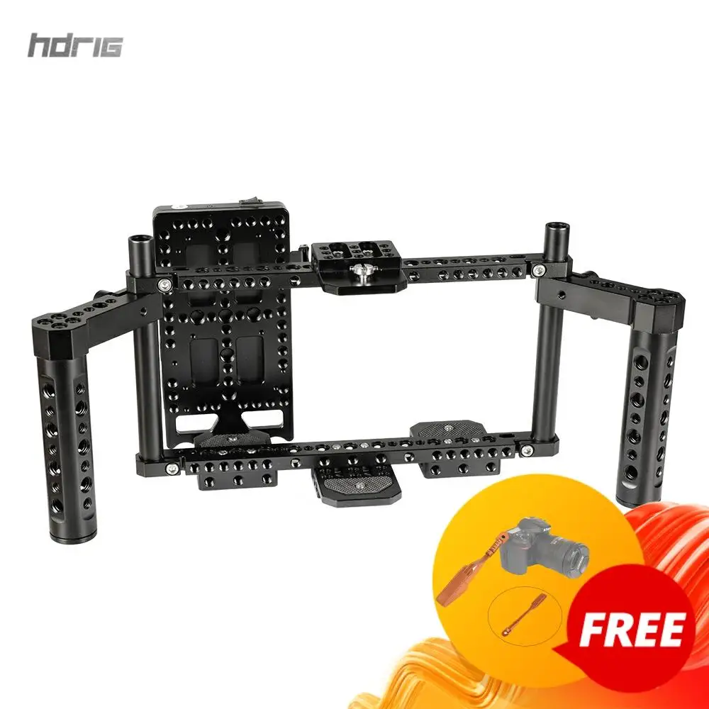 Lidar com v Fonte de Alimentação Rig com Duplo Hdrig Ajustável Câmera Polegada Monitor Gaiola Queijo Splitter Baseplate Fotografia Acessórios 7
