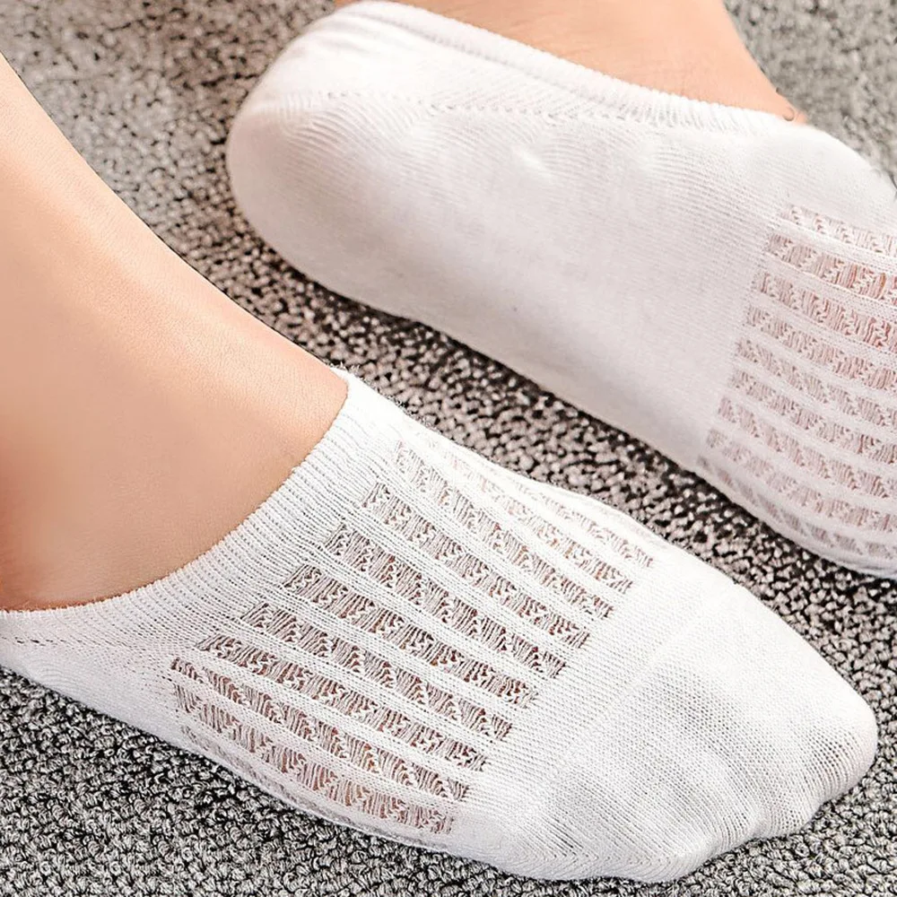 

5 Pairs/Lot Dazzling Girls Summer New Thin Cool Mesh Breathable Invisible Socks Women's Simple Hollowed Bamboo Shallow Socks