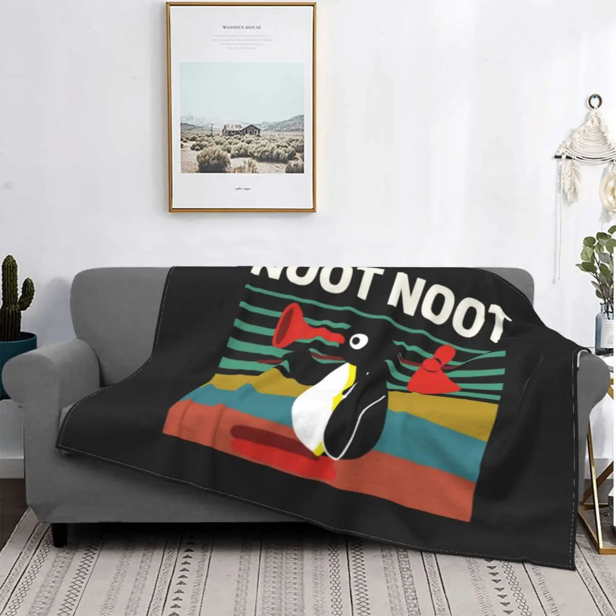 

Noot Pingu Пингвин мем Забавный мультяшный Чехол Бархатный теплый плед для кровати коврик