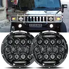 Автомобильная светодиодная фара 7 дюймов Halo для Hummer H2 2003-2009, передний бампер DRL, налобный фонарь для Jeep Wrangler JK TJ cJ, аксессуары 75 Вт 40 Вт